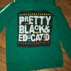 Green and white striped sweatshirt